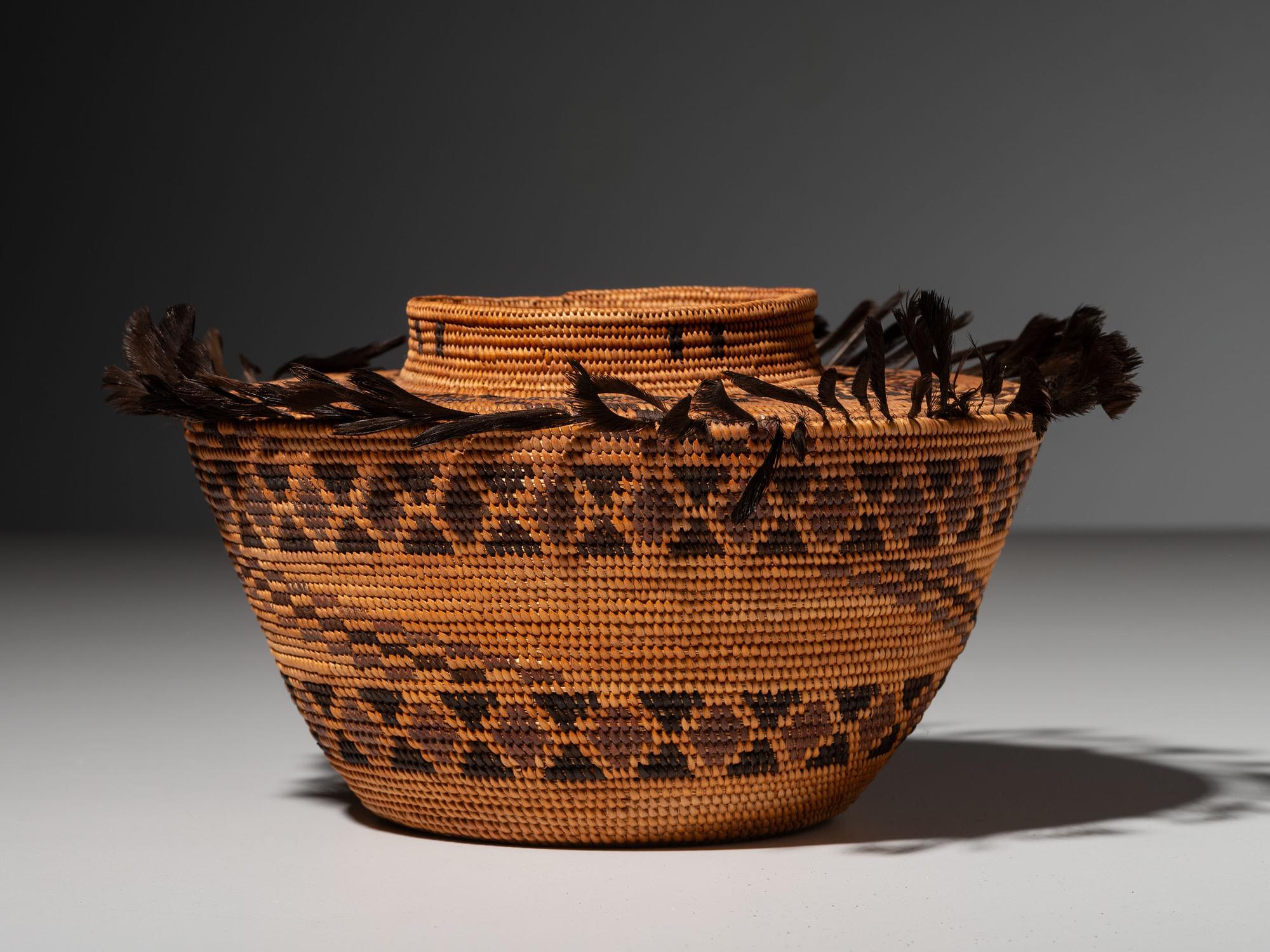 Yokut Polychrome Bottleneck Basket