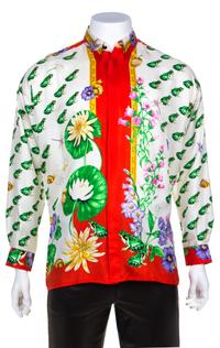 A Gianni Versace Silk Print Shirt, Size 48.