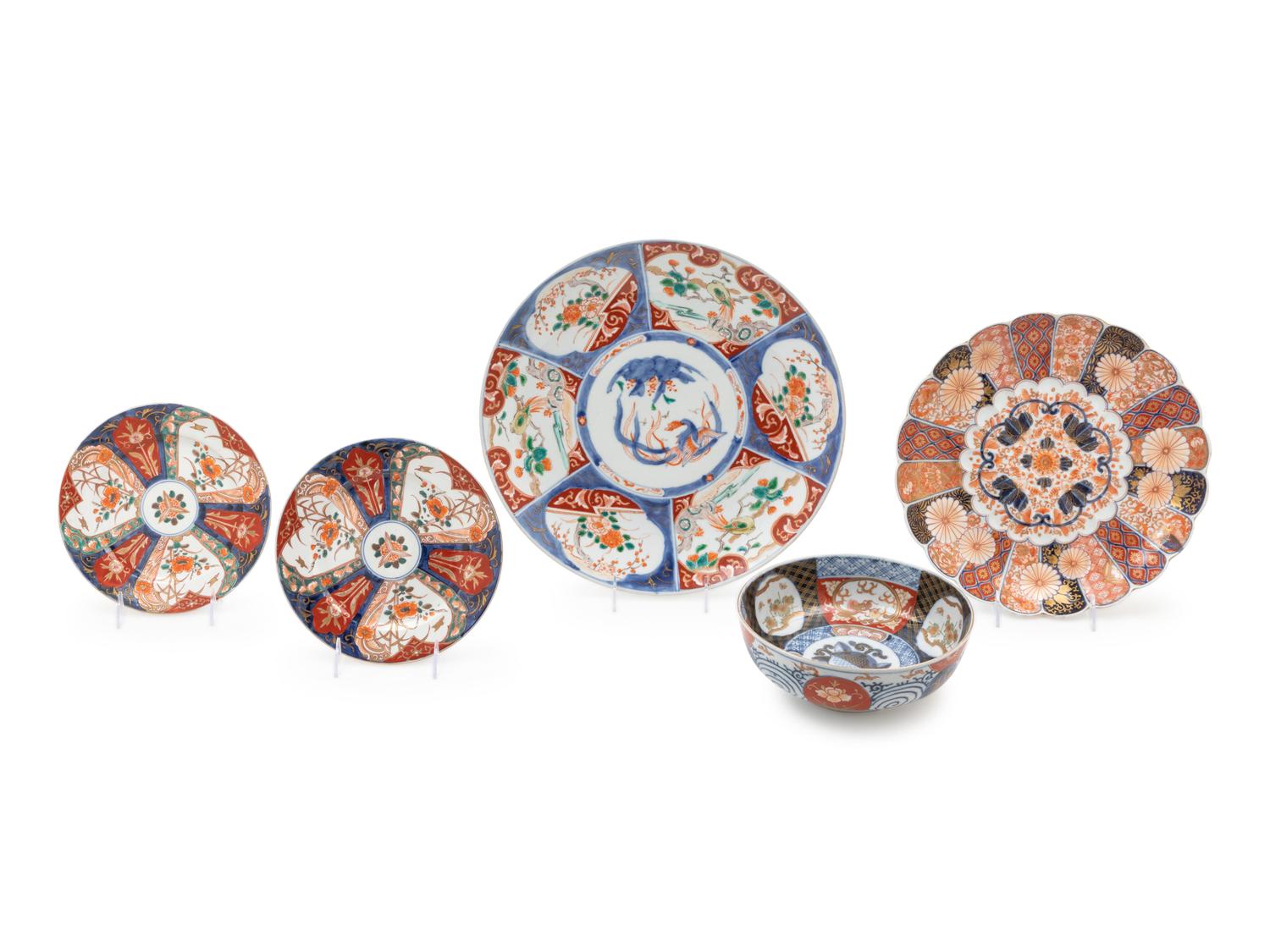 Five Japanese Imari Porcelain Articles