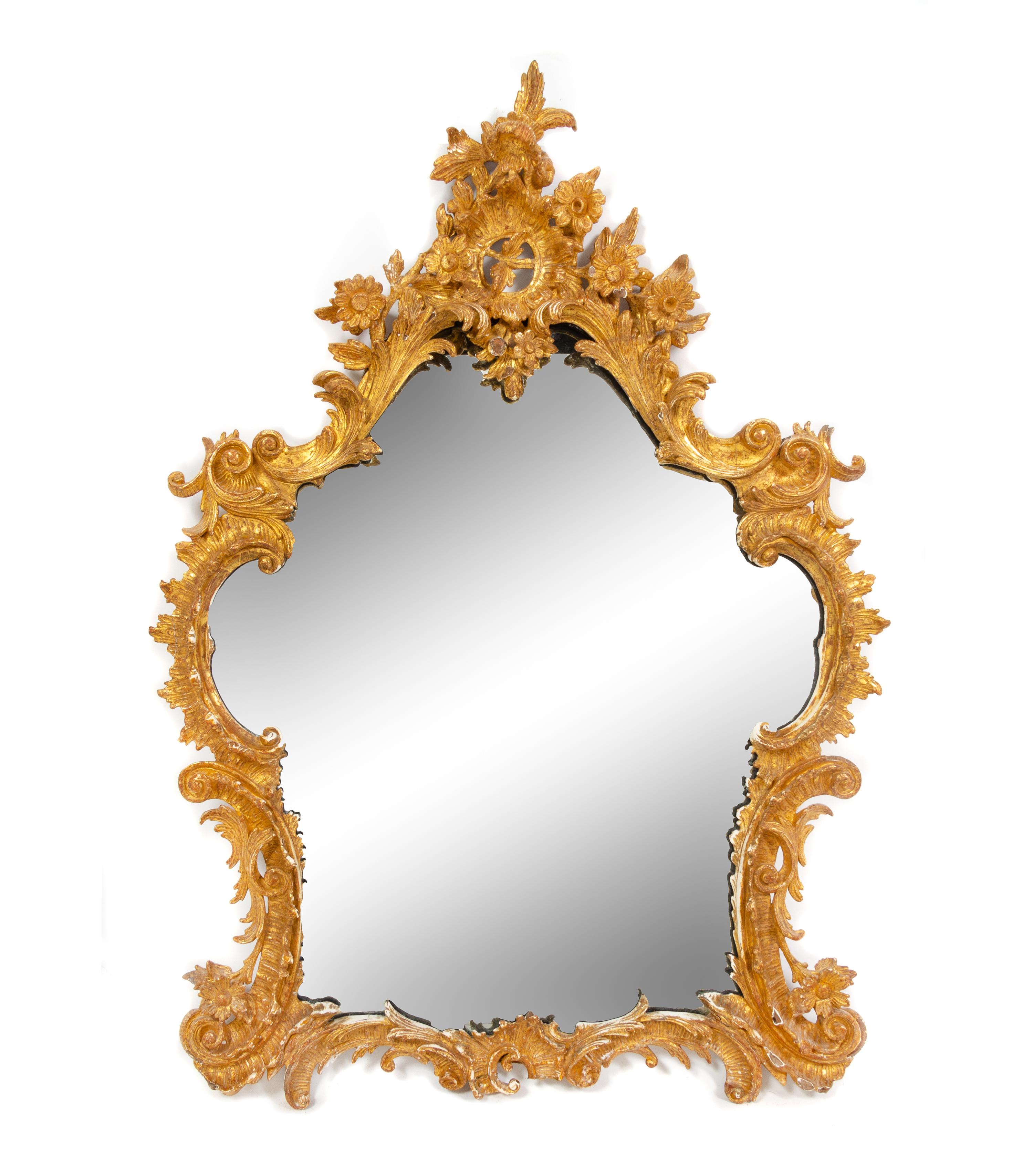 A Chinese Chippendale Carved Giltwood Mirror