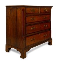 A George III Inlaid Oak and Mahogany Chest of Drawers — 18TH/19TH CENTURY