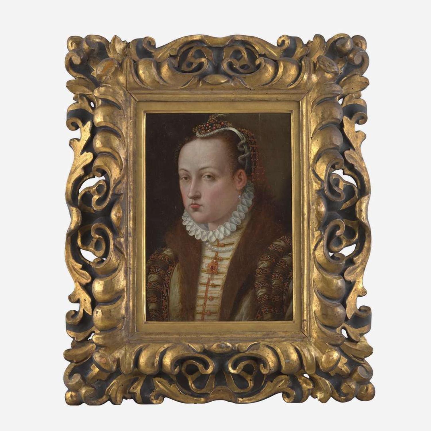 Circle of Lavinia Fontana (Italian, 1552–1614) Portrait of a Lady, Bust-Length, with a Fur Collar and a Pearl Earring