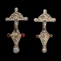 A Pair of Ostrogothic Silver and Garnet Fibulae