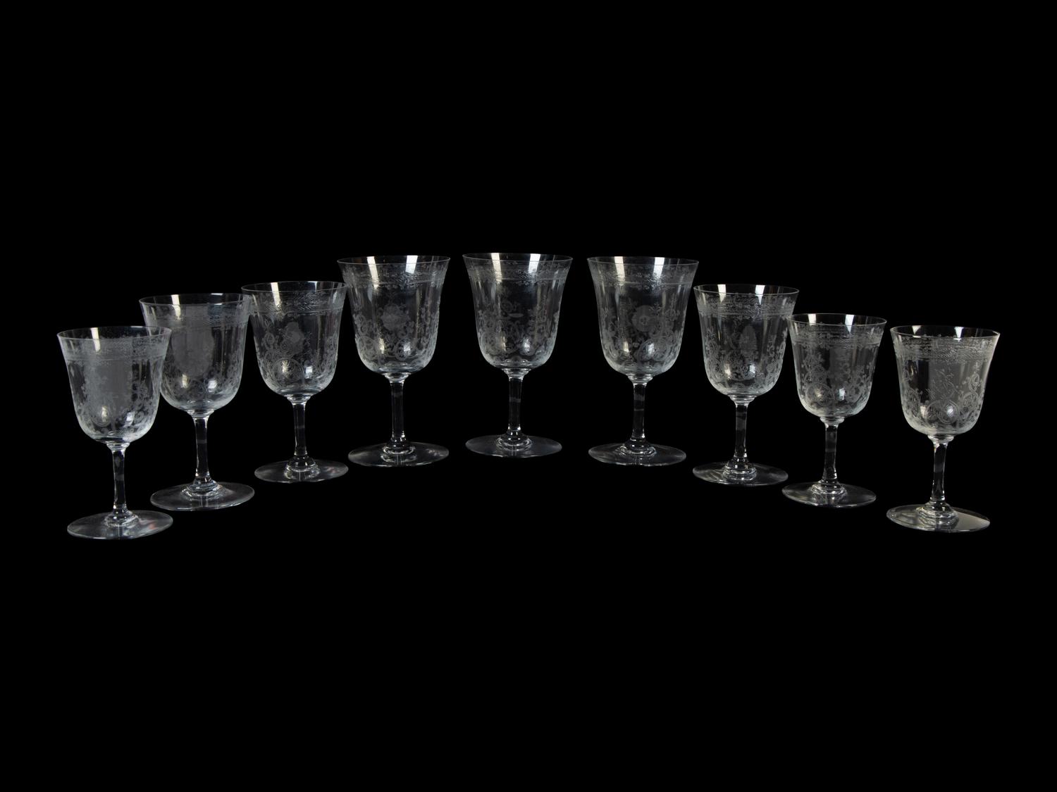 A 34-Piece Baccarat Crystal Lafayette Pattern Stemware Service — 20TH CENTURY
