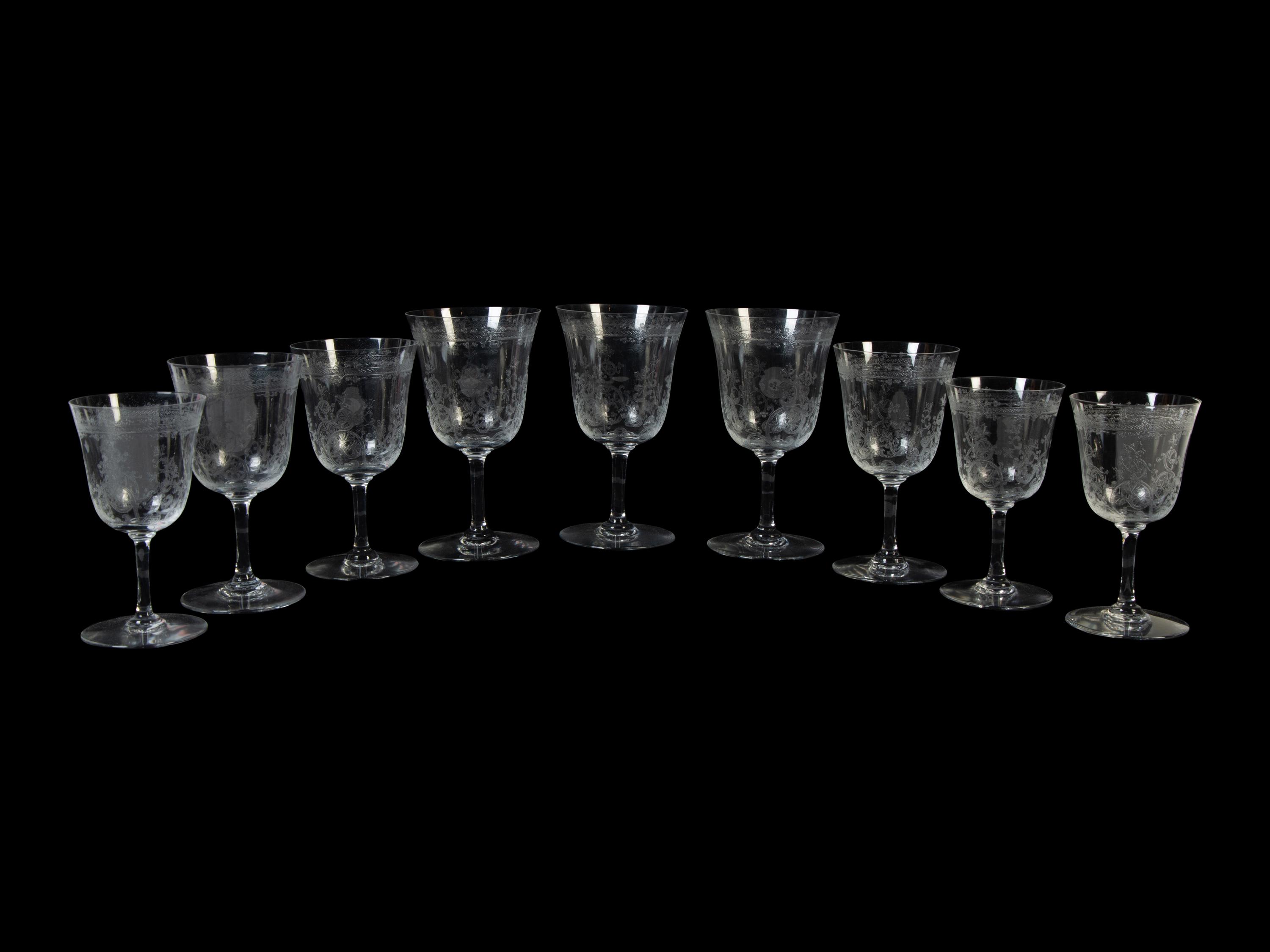 A 34-Piece Baccarat Crystal Lafayette Pattern Stemware Service — 20TH CENTURY