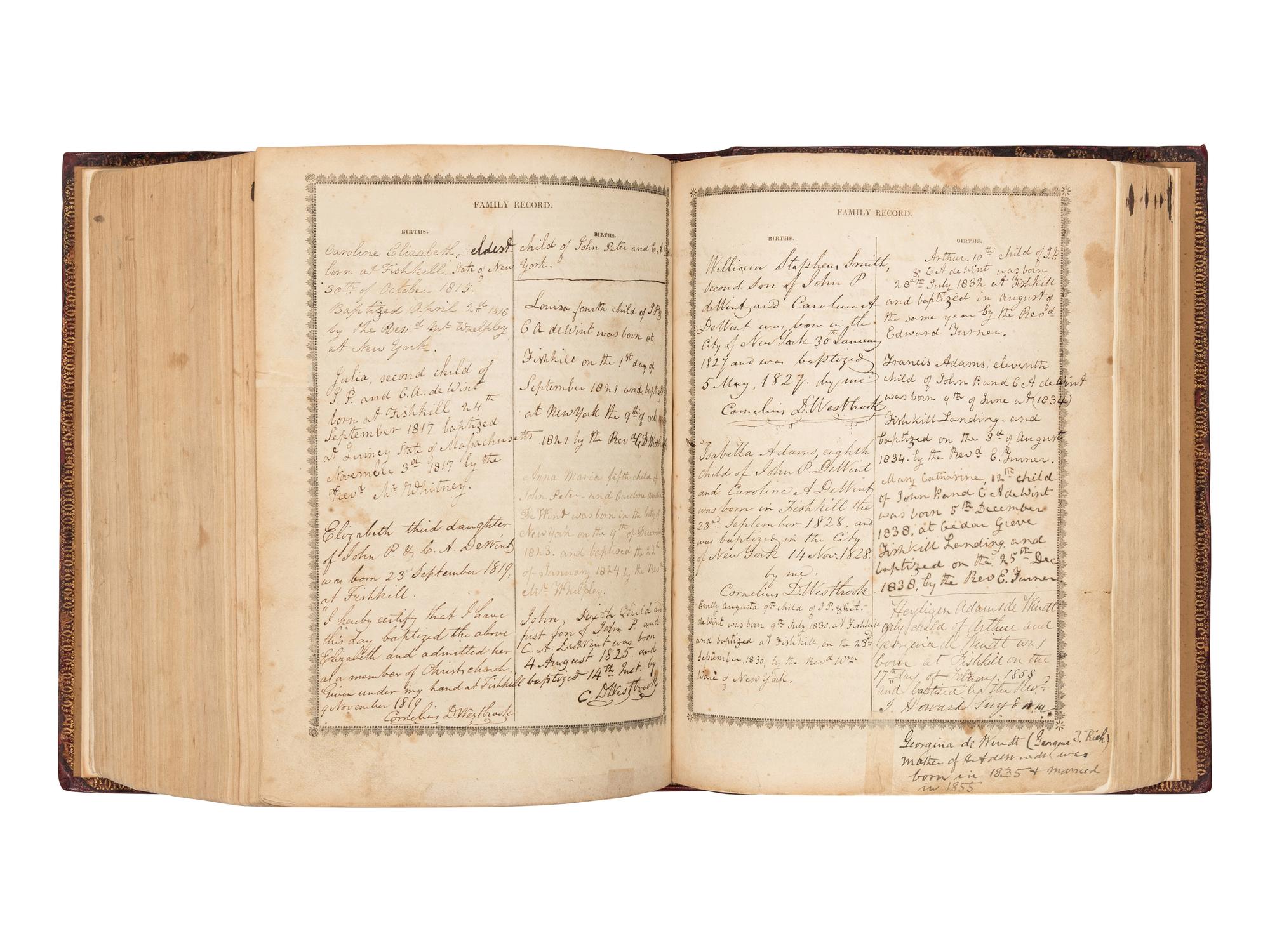 [ADAMS, John (1735-1826)] -- [BIBLE, in English]. The Holy Bible: Containing the Old and New Testaments . New York: Collins and Co., 1814.