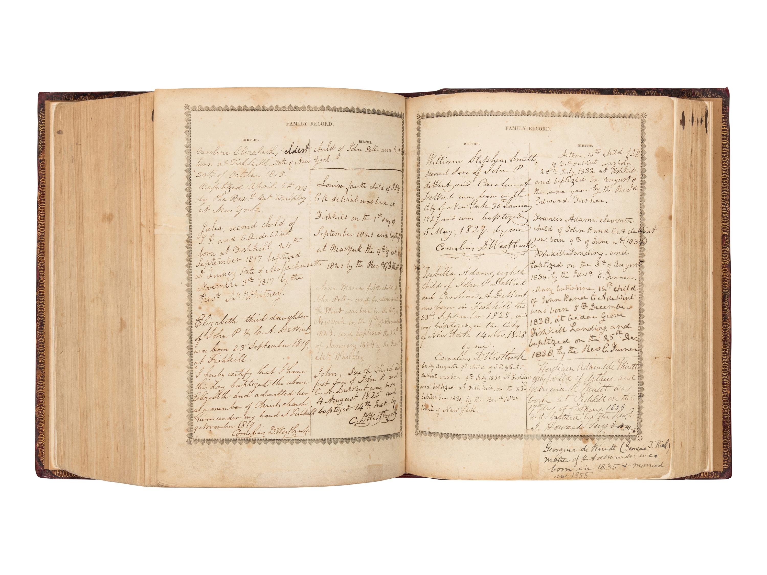 [ADAMS, John (1735-1826)] -- [BIBLE, in English]. The Holy Bible: Containing the Old and New Testaments . New York: Collins and Co., 1814.