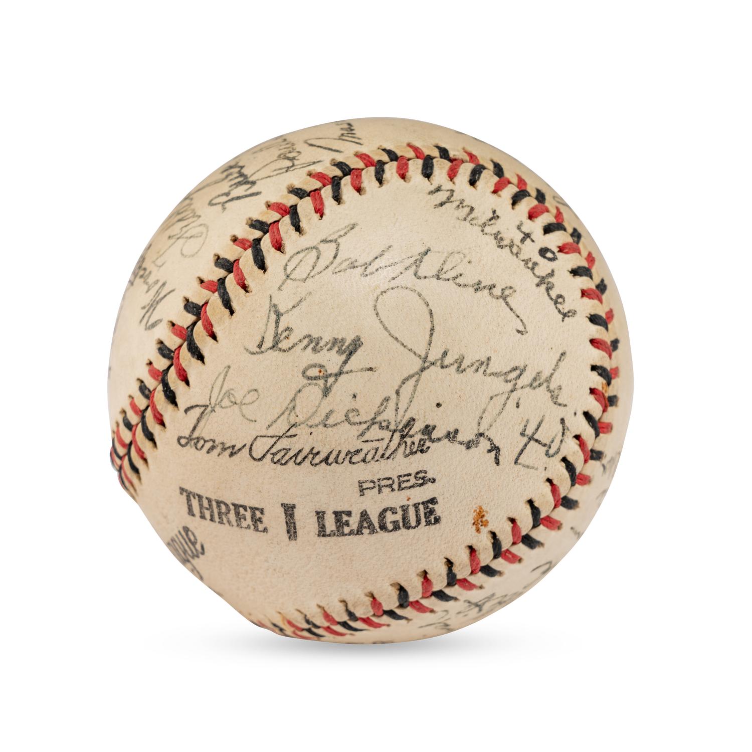 A 1940 Milwaukee Brewers Team Signed Autograph Baseball