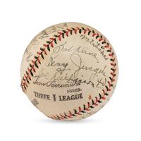 A 1940 Milwaukee Brewers Team Signed Autograph Baseball