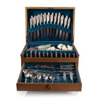 An International Silver Flatware Service in Custom Case