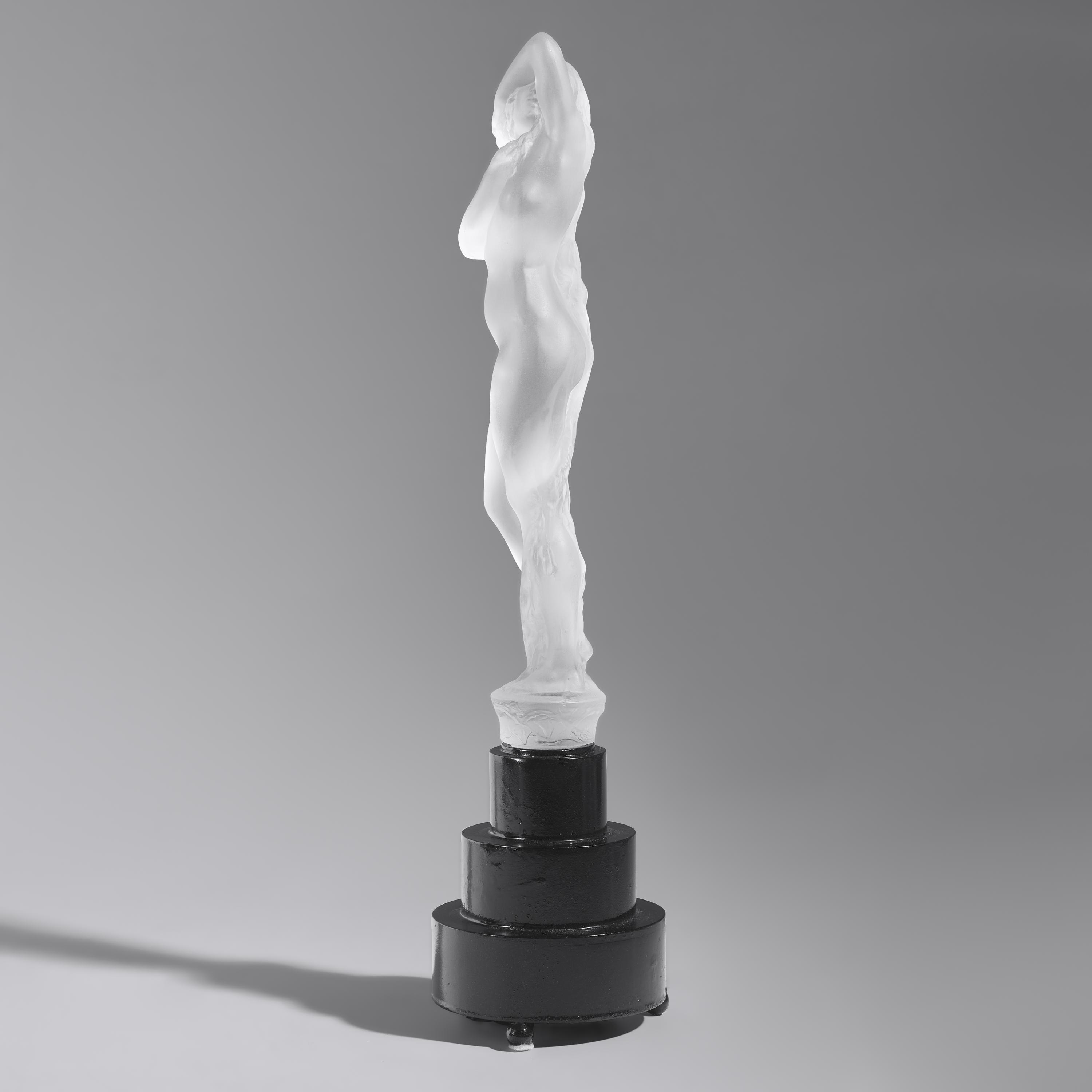 René Lalique (French, 1860–1945) — Grande Nue Socle Lierre Statue mounted as a Lamp, model introduced 1919 Marcilhac, no. 836