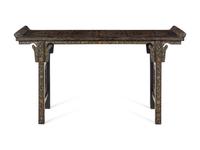 A Gilt Decorated Black Lacquered Altar Table