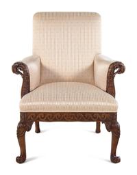 A George III Carved Mahogany Armchair