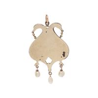 CHILD & CHILD, ART NOUVEAU, ENAMEL AND SEED PEARL BIRD PENDANT