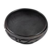 Carved Blackware Pottery Bowl, with Avanyu