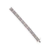 SAPPHIRE, DIAMOND, COLORED DIAMOND, AND WHITE GOLD BRACELET