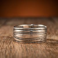 Navajo Stamped and Chiseled Ingot Cuff Bracelet