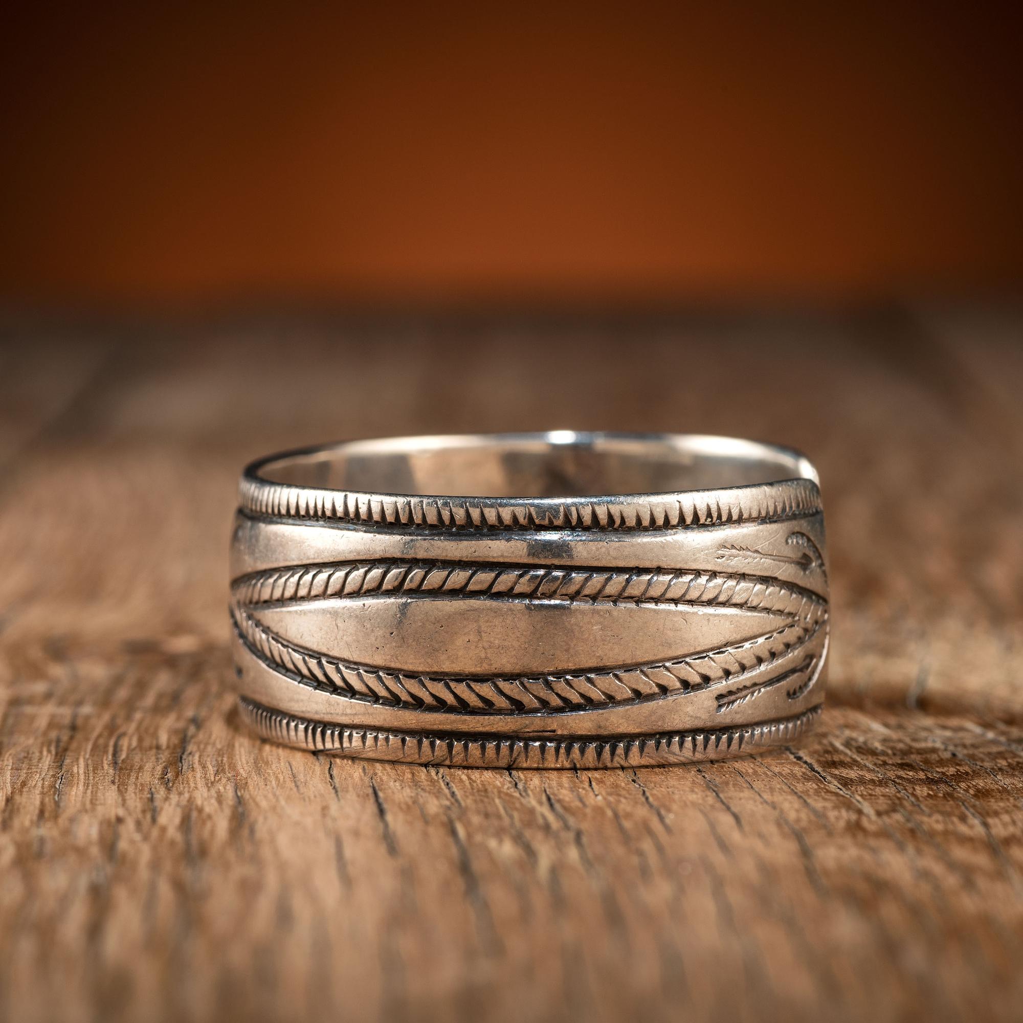 Navajo Stamped and Chiseled Ingot Cuff Bracelet