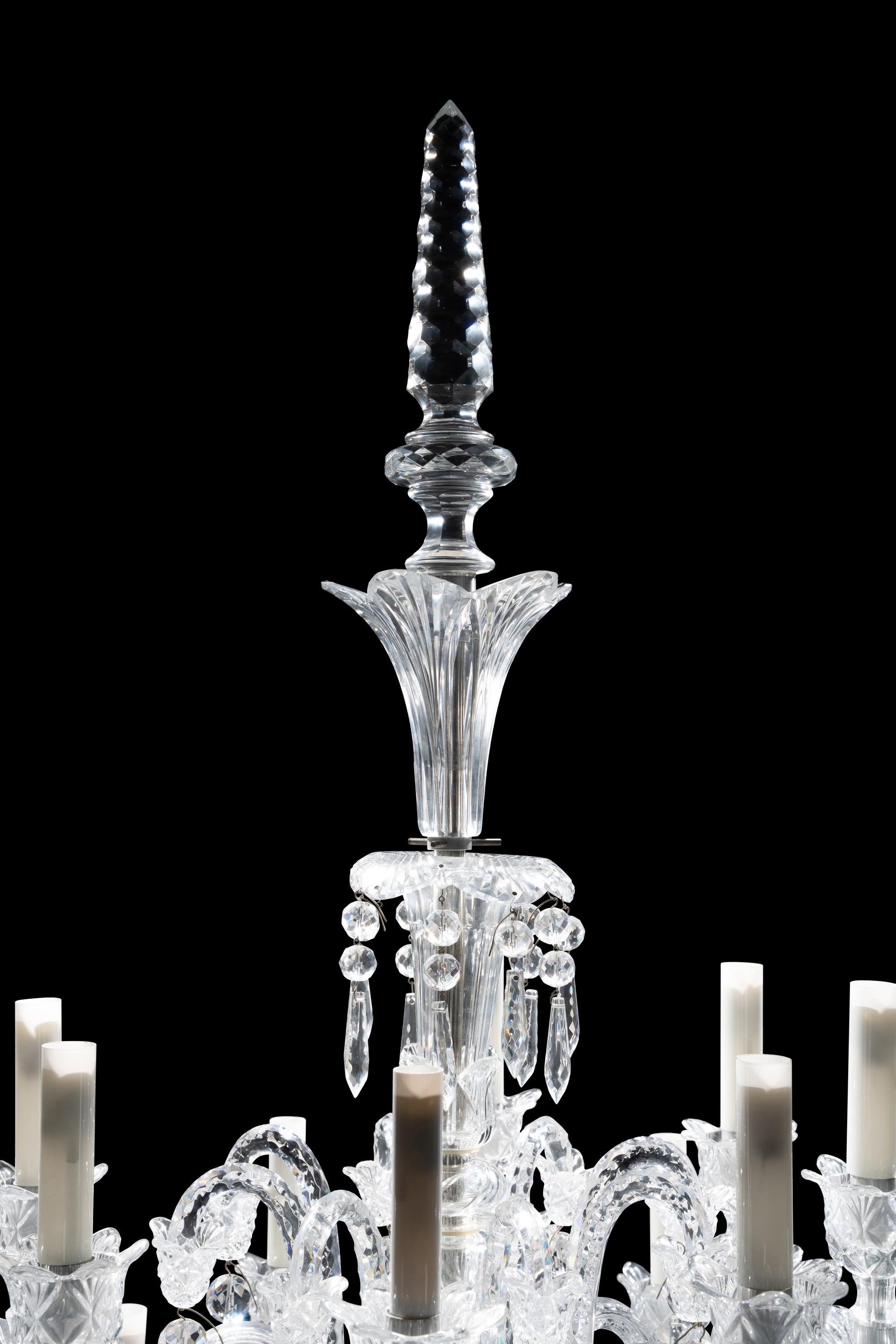 A Pair of Baccarat Cut Glass Tsarine Twenty-Four-Light Torchères