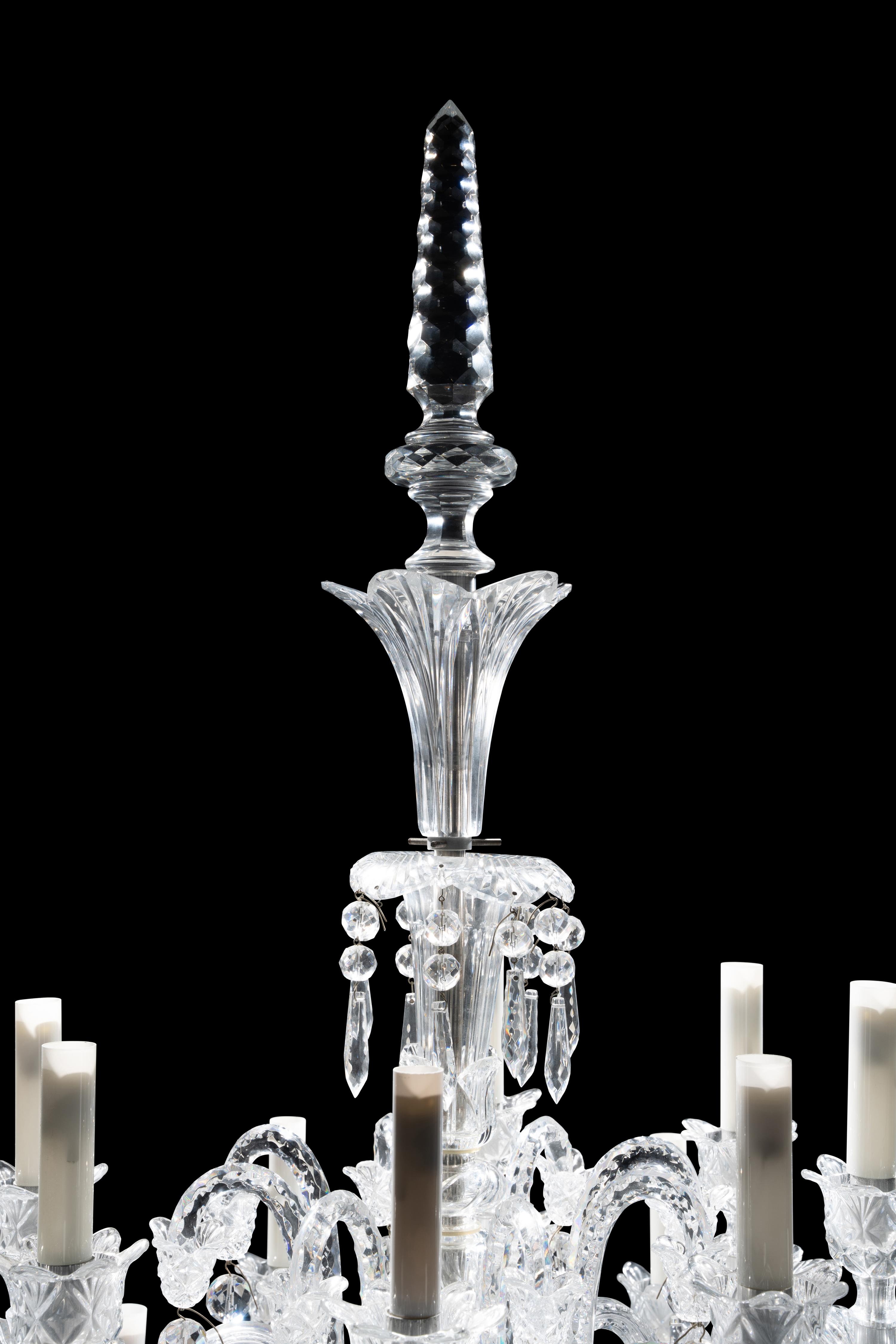 A Pair of Baccarat Cut Glass Tsarine Twenty-Four-Light Torchères