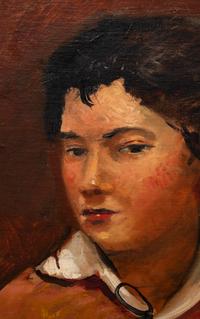 Buste de jeune garçon à la veste rouge , c. 1924-25