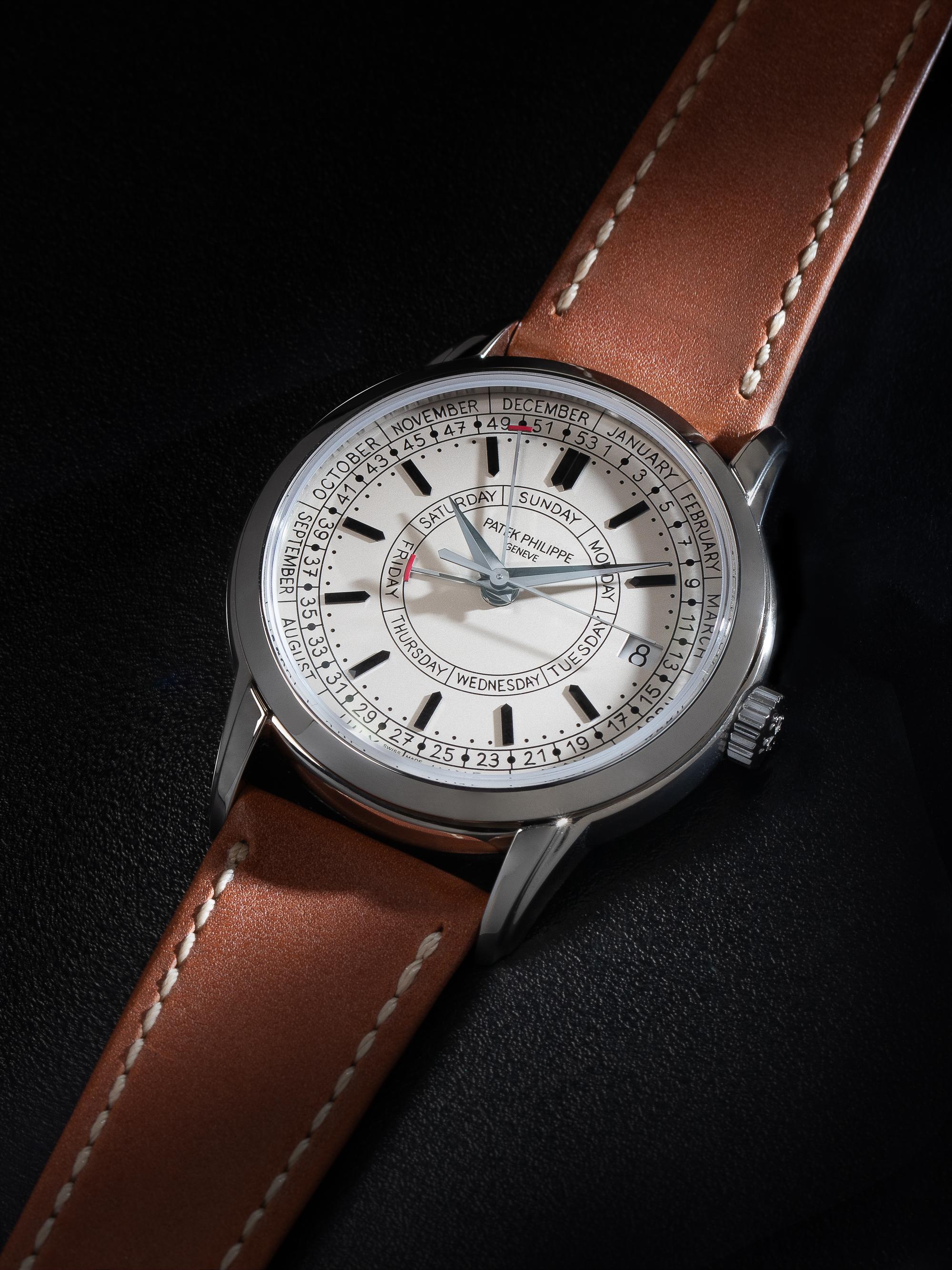 PATEK PHILIPPE, REF. 5212A STAINLESS STEEL 'CALATRAVA' WEEKLY CALENDAR WATCH