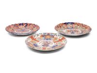 Three Imari-Palette Porcelain Chargers