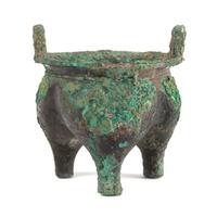 A Bronze Food Vessel, Li Ding Height 6 inches. — WESTERN ZHOU DYNASTY (1100-256 B.C.)