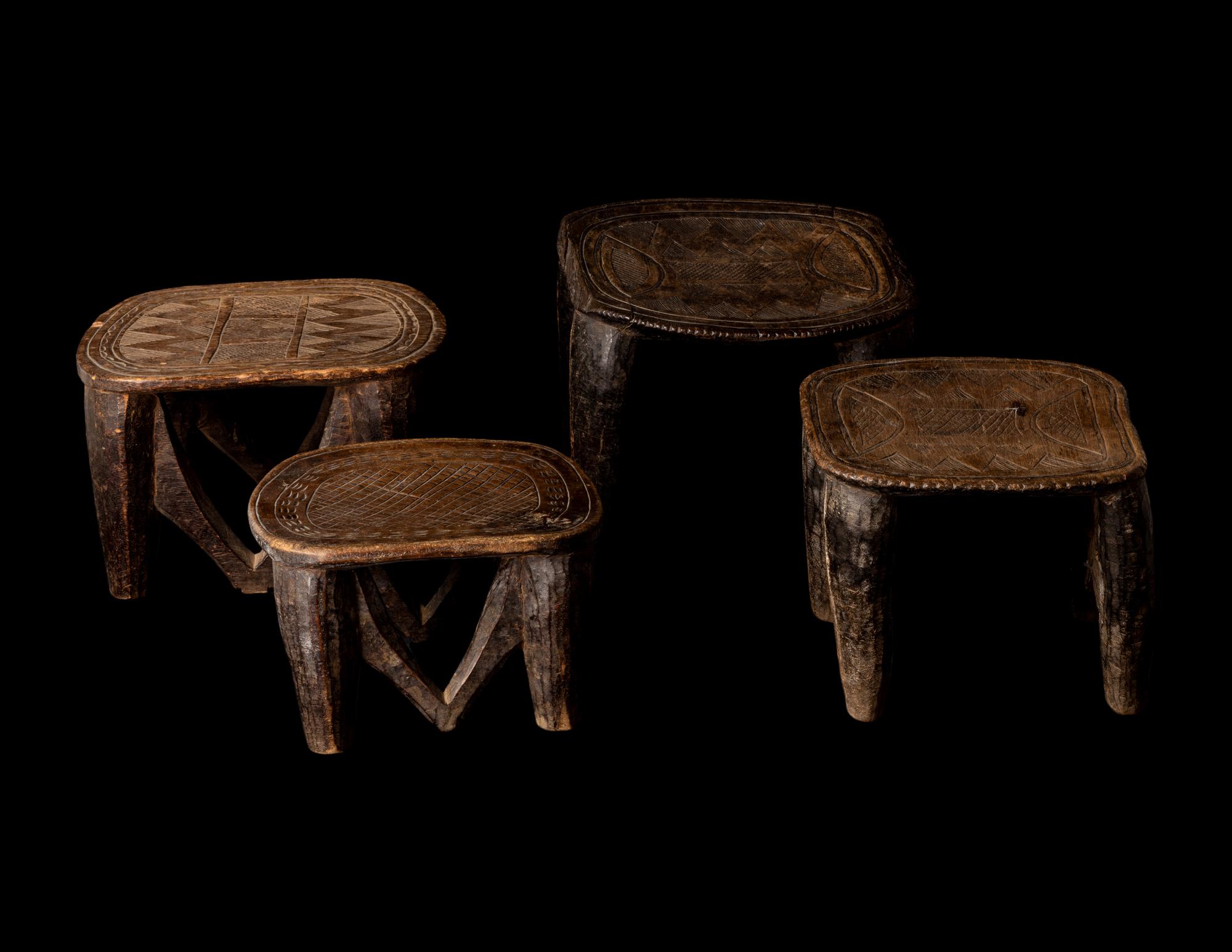 Four Nupe Wood Stools