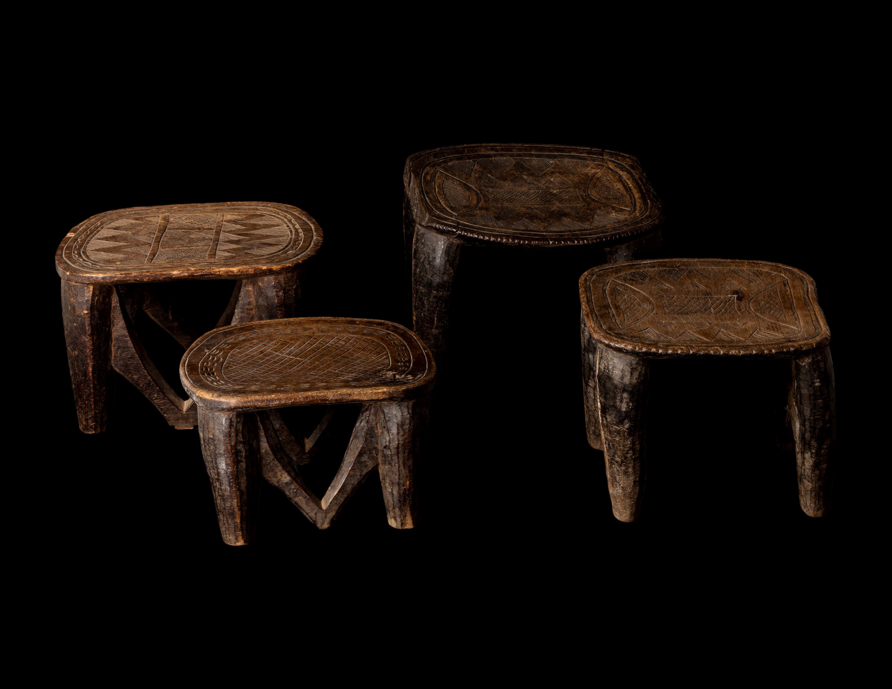 Four Nupe Wood Stools