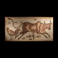 A Late Roman or Byzantine Mosaic with a Cow and Chicken