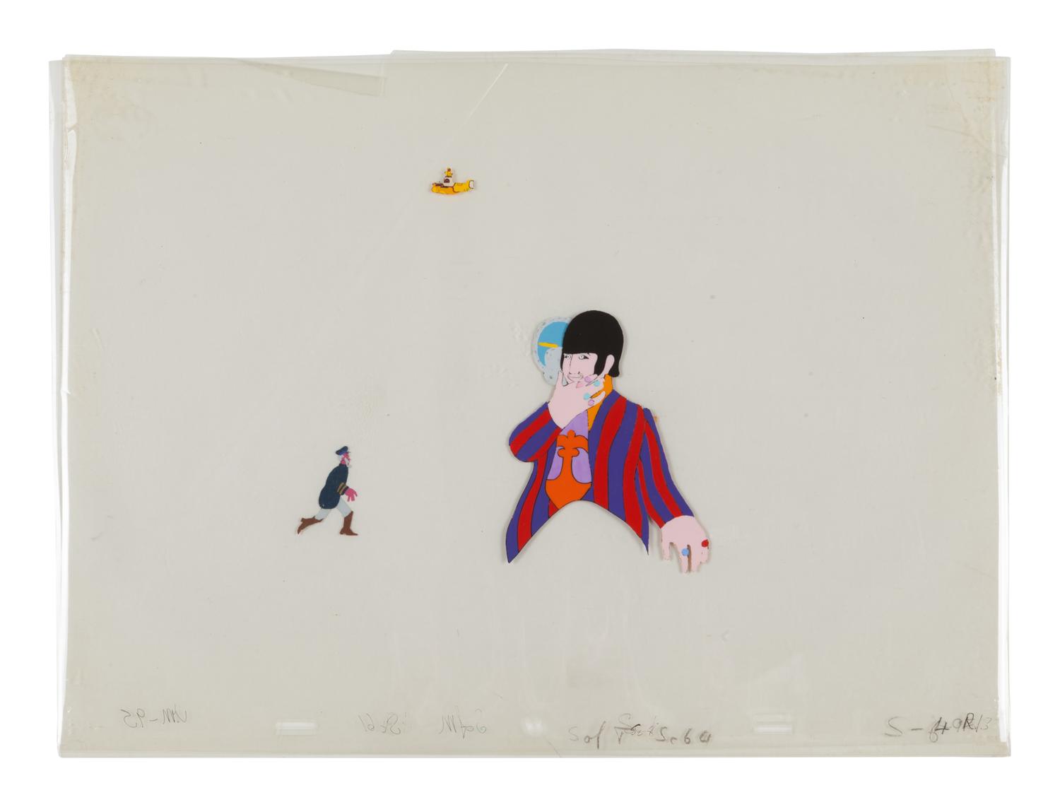 The Beatles. An original production animation cel setup from Yellow Submarine.