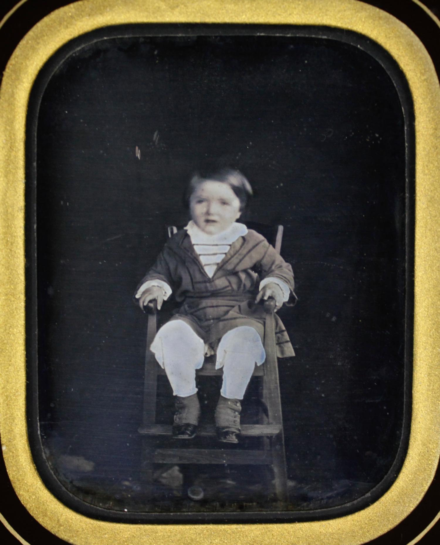 [Daguerreotype] A Young Lad in a Highchair