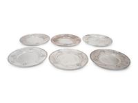 A Set of Six German Silver Plates