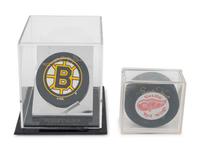 A Group of Bobby Orr and Gordie Howe Signed Autograph NHL Hockey Pucks,