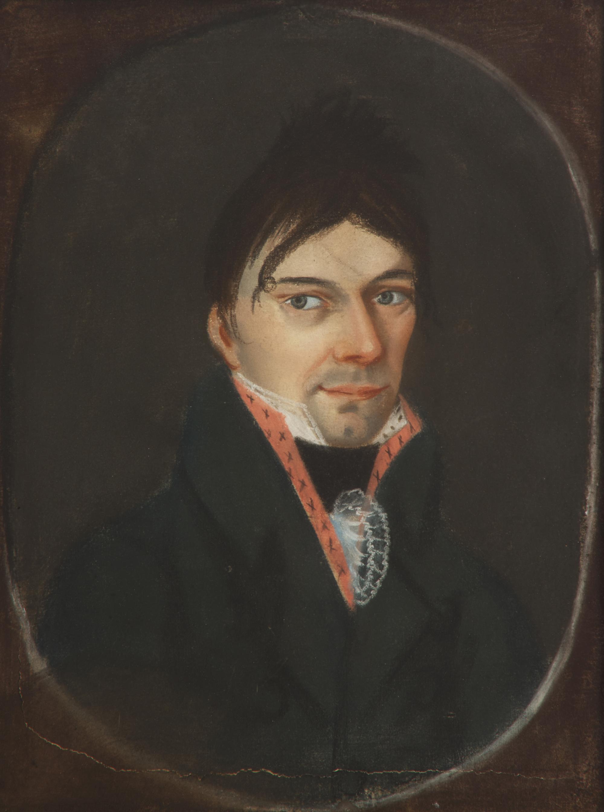 German School 19th Century, A Small Portrait of a Man Named Carl Brand