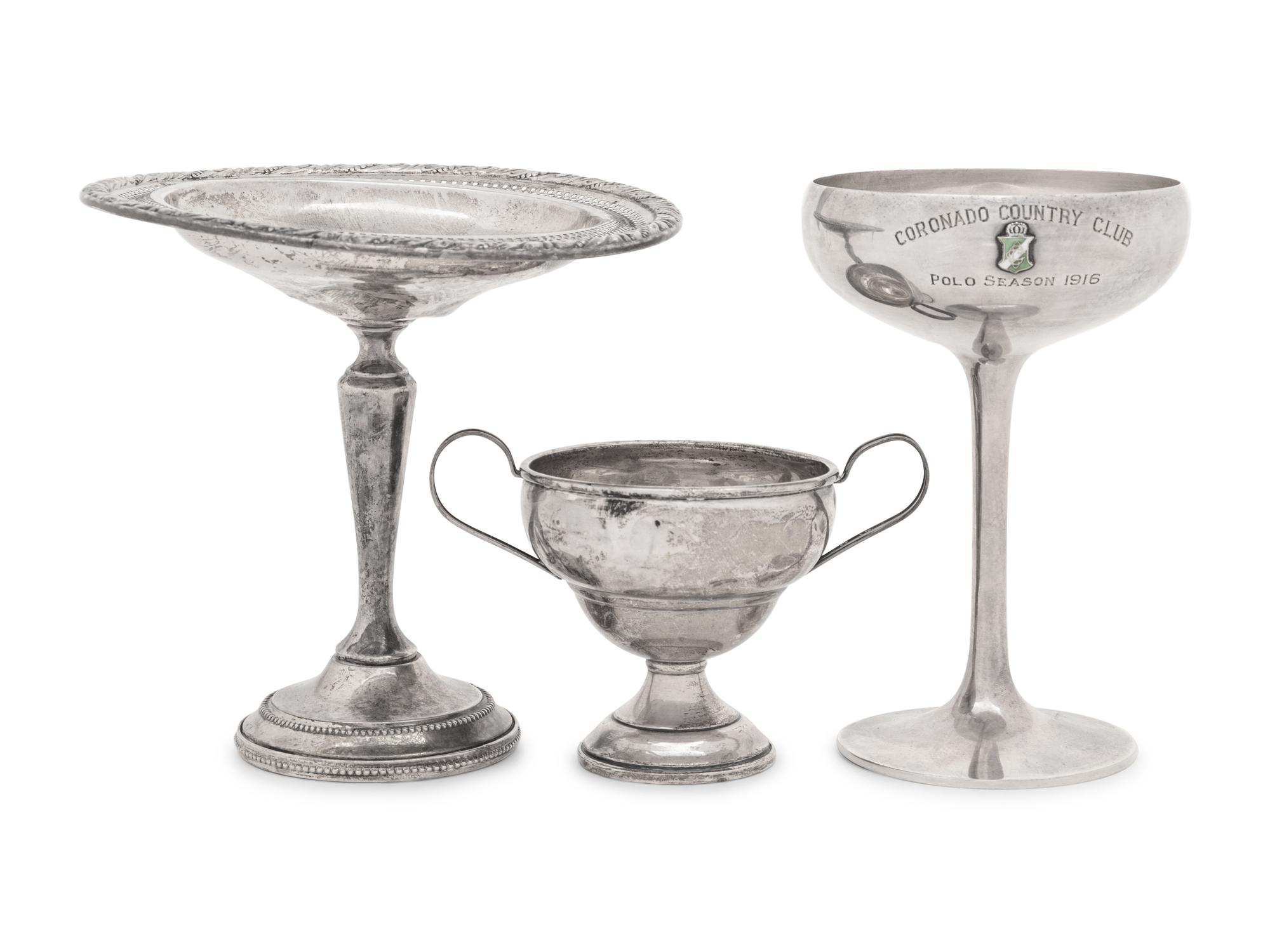 A Group of Three American Weighted Silver Articles