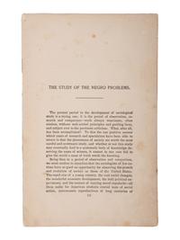 [CIVIL RIGHTS]. DU BOIS, William Edgar Burghardt (1868-1963). The Study of the Negro Problems . Philadelphia: American Academy of Political and Social Science, 1898.