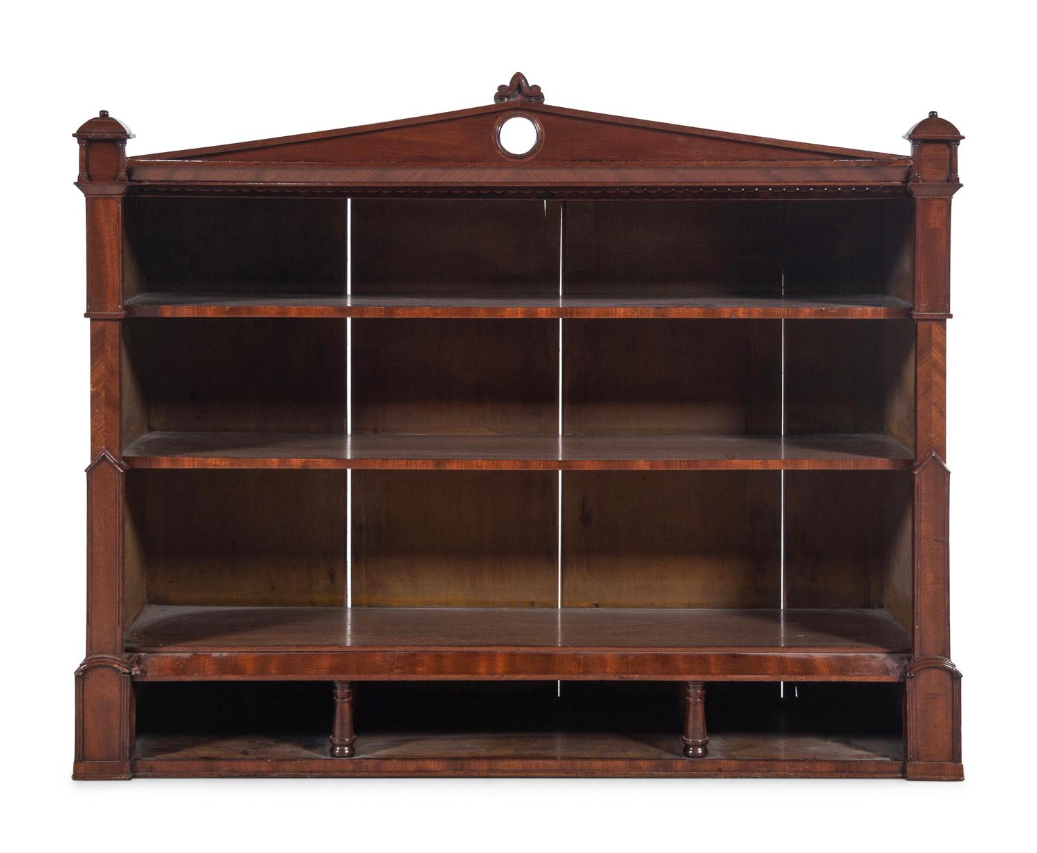 An English Gothic Style Mahogany Hanging Étagère