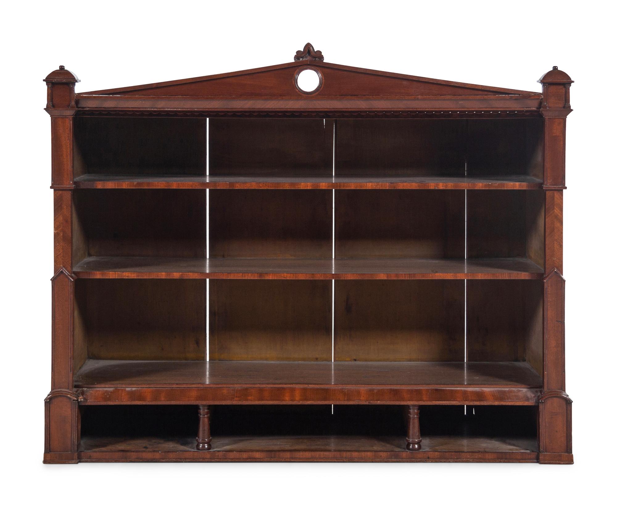 An English Gothic Style Mahogany Hanging Étagère