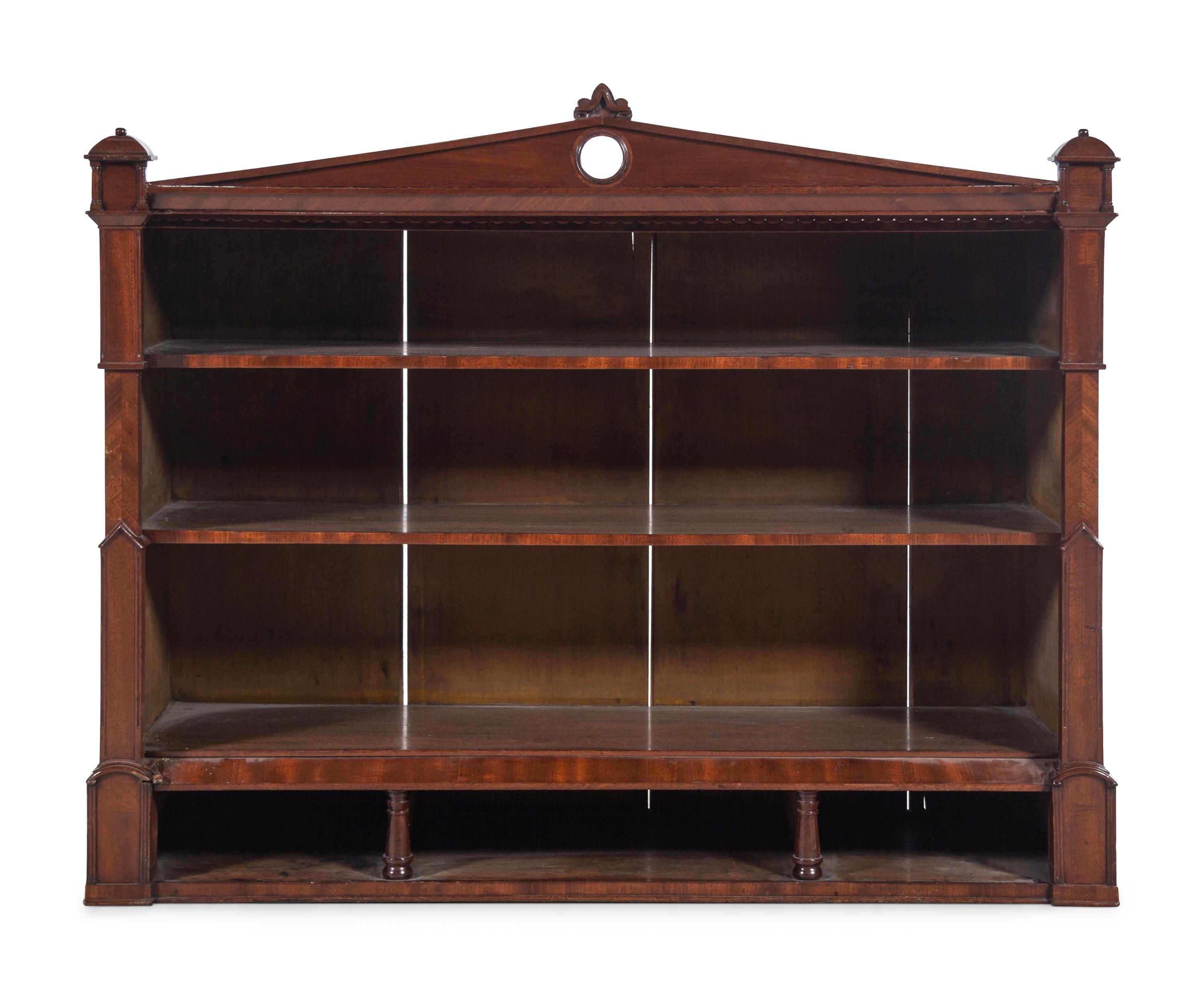 An English Gothic Style Mahogany Hanging Étagère