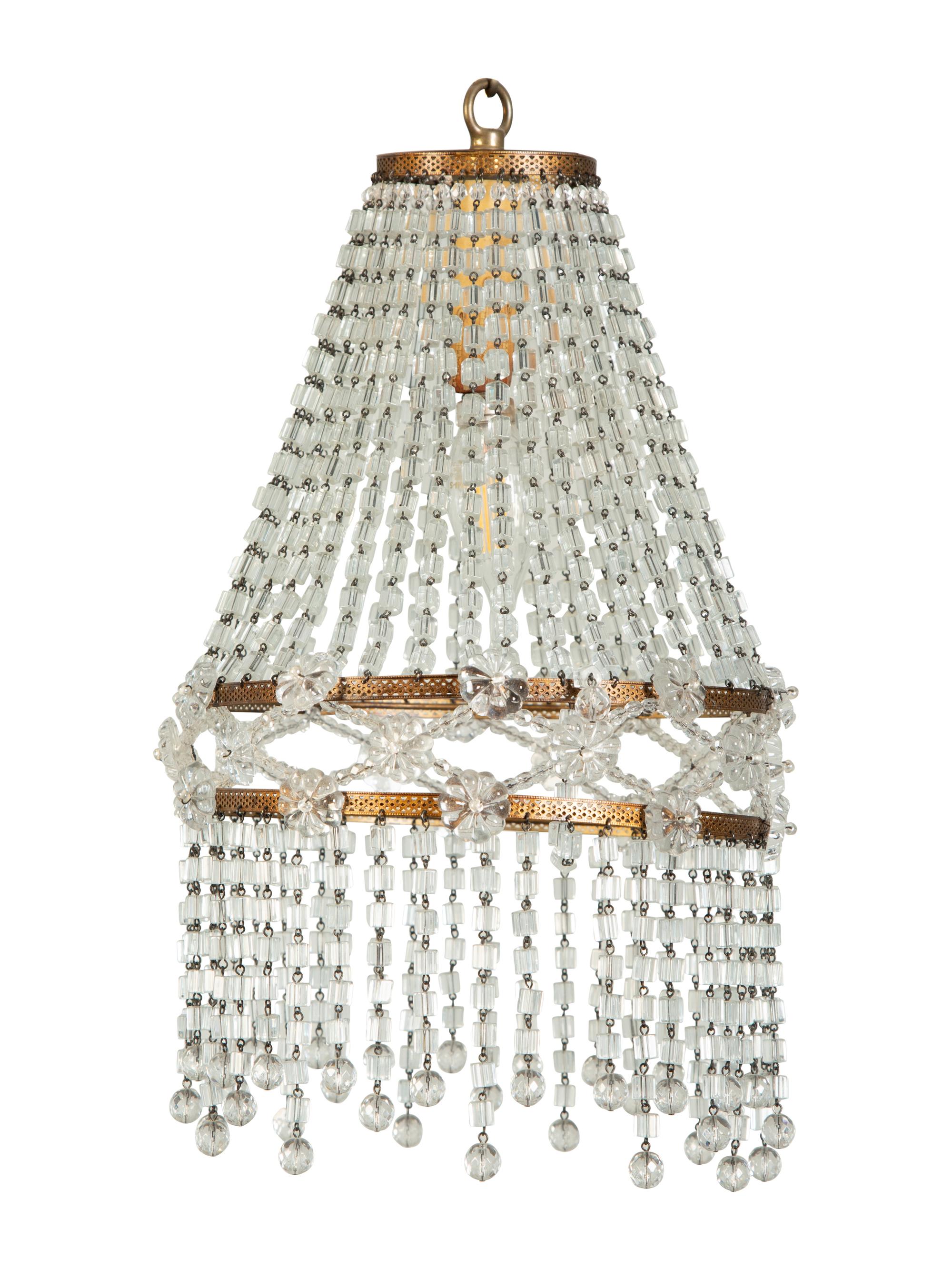 A Small Beaded Glass Chandelier — 20th Century