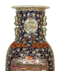 A Pair of Chinese Famille Noir Porcelain Floor Vases