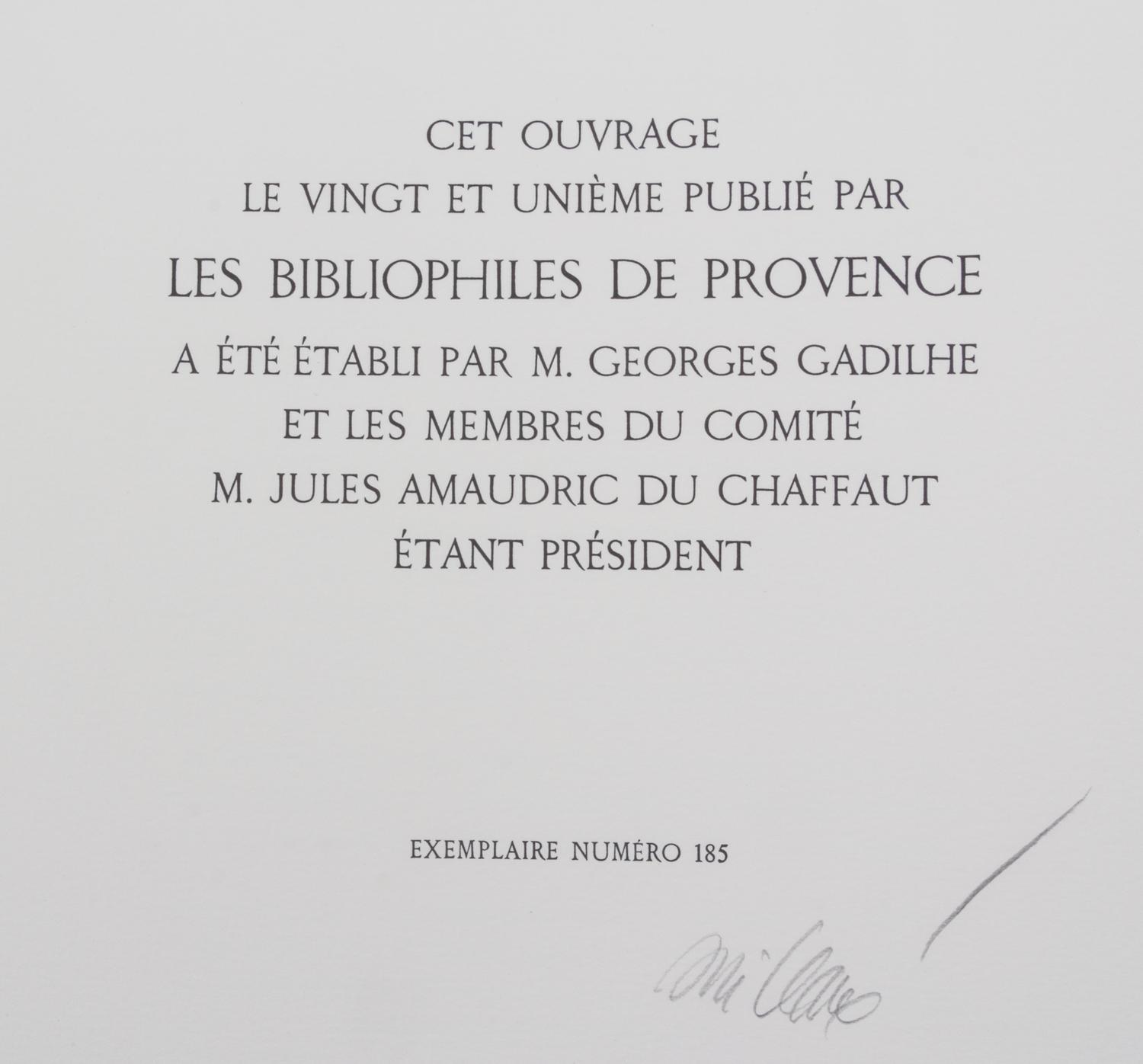 (CLAVE, ANTONI) SAINT JOHN PERSE. Le gloire des rois. Marseille, 1976. Limited, signed.