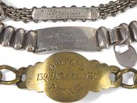 A Group of Thirteen Silver, Brass, Iron, and Mixed Metal Chain Link Dog Collars