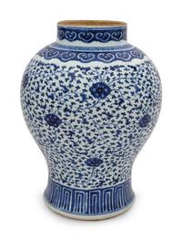 A Large Chinese Blue and White Porcelain Jar