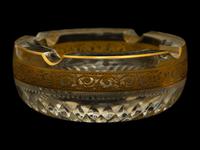 Three Gilt Decorated Baccarat Glass Articles