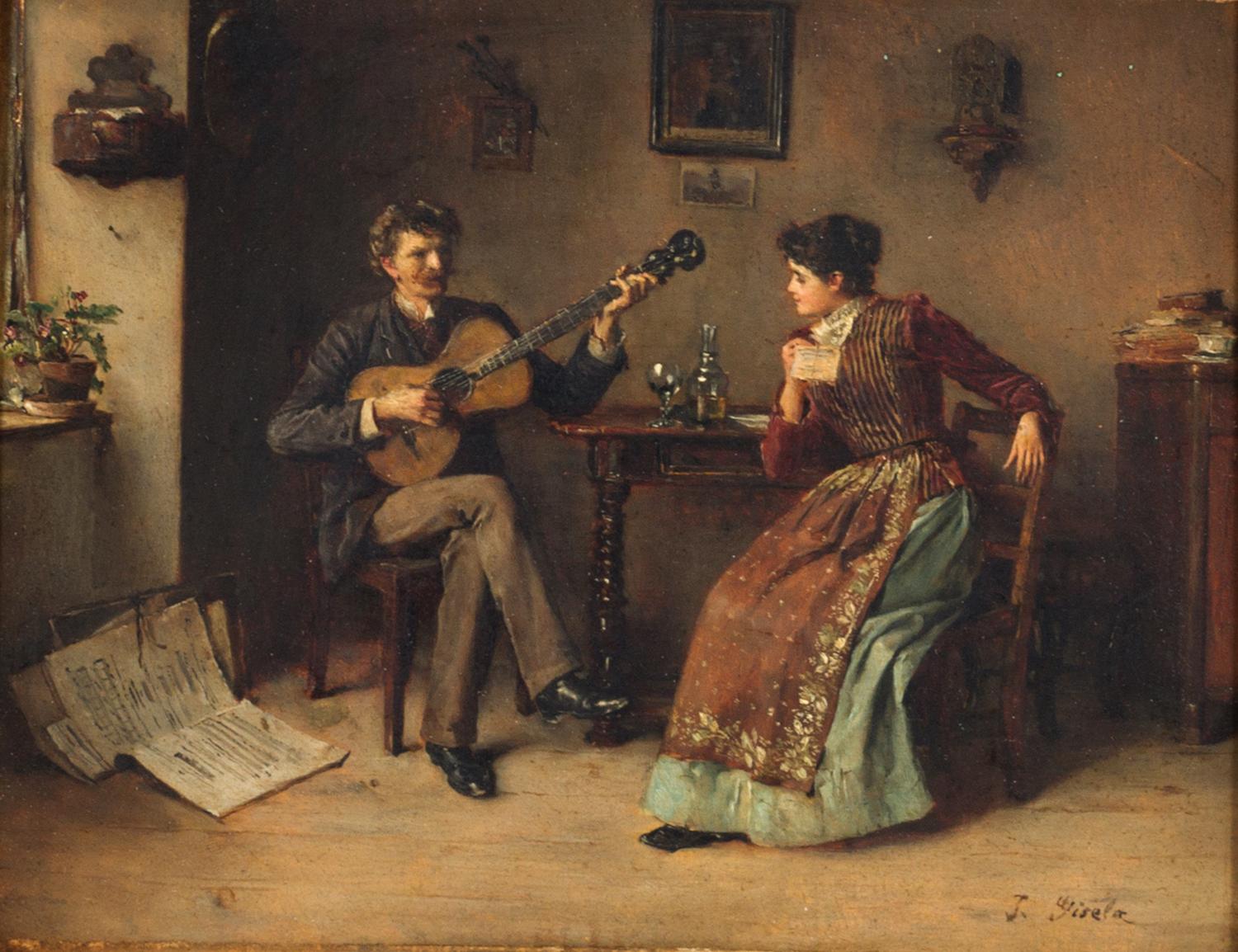 Josef Gisela, (Austrian, 1851–1899), Couple with a Guitar