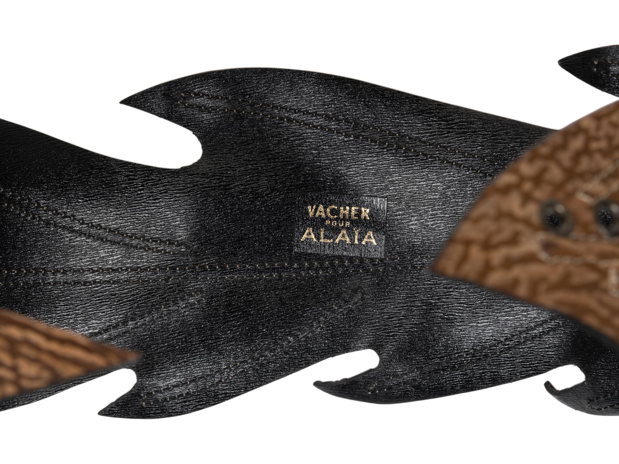 Alaïa Leaf-Shaped Leather Belt, 1980-90s