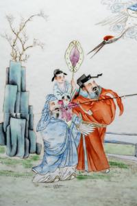 Two Chinese Famille Rose Porcelain Plaques